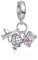 Alstiva Flugzeug, Globus und Koffer Charm-Anhänger 925 Sterling Silber 5A Zirkonia Charm Anhänger für Armband Charm Bead Pendant für Europäische Armbänder Halsketten Schmuck Geschenk für Damen Frauen