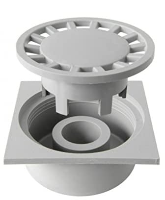 Chiusino sifonato scarico verticale dritto griglia raccolta acqua in PP plastica pvc anti UV grigio Varie misure Made in Italy (cm 25 x 25)