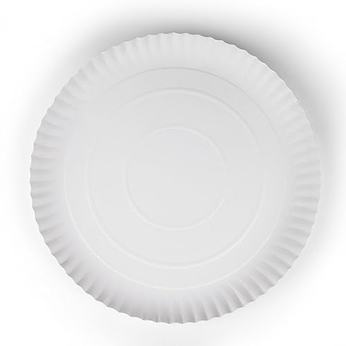 Inoverse 50 Stück Pappteller, Weiß Einweg Teller, Rund-28cm, Umweltfreundlich Partygeschirr, Einweggeschirr, Kuchenteller, Einwegteller aus Pappe, Papierteller