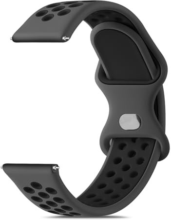 Vancle Uhrenarmband 22mm Herren Damen, Neues Wasserdichtes Silikon Armband 22mm Smartwatch Zubehör Zweifarbiges Atmungsaktives Armbänder für Herren Damen