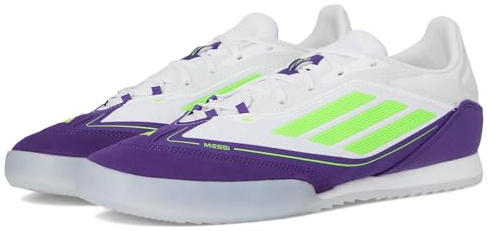 adidas Blandad F50 Freestyle 24 Messi inomhus fotbollssko, Vit Lucid citron enhet lila, 44 EU