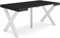 Skraut Home | Table Console Extensible | Console Meuble | 160 | pour 8 Personnes | Pieds Bois Massif | Style Moderne | Noir