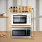 Soporte Microondas de Madera, Estante para Horno de Microondas, Estante de Cocina con 4 Ganchos, Estantería Cocina (2 Niveles-52 * 30 * 35cm)