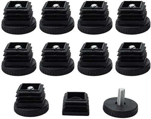 XYWHPGV 10 ensembles de pieds de nivellement 40x40mm Kit d'insertion de tube carré niveleur réglable de glissement de meubles pour les pieds de Table de canapé(f46df 563f6 4ebb1 5aca9 d74ce 50009