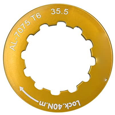 Alomejor Kassetten-Fahrrad-Schwungrad für Radfahren, Fahrrad-Fahrrad-Kassette aus Aluminiumlegierung mit Sicherungsring (Gold)