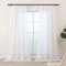 L.Z.E Vorhang Weiss für Wohnzimmer Kurz, Gardine Weiß mit Kräuselband für Schienensystem, Transparente Gardinen Vorhänge für Schlafzimmer Fenster, 2er Set Leinenoptik Store Gardinenschal Modern 175 cm