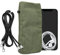 kwmobile Handytasche für Smartphones XXL - 7 Handy Tasche - Cord Handy Hülle Graugrün mit Kordel - Tasche mit Handykette 17,7 x 9 cm Innenmaße