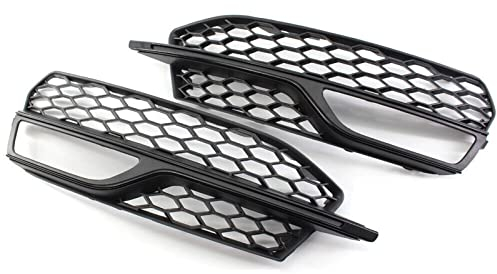BIPANO For Audi, A3 for S-Line S3 14-16 Paar links rechts vorne Stoßstange Honeycomb Mesh Nebelscheinwerfer Grill Grills Cover Schwarz 8V3807681 8V3807682 Nebelscheinwerfer-Einfassungsgitter