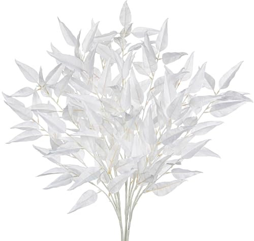 Hollyone 5 Stück künstliche Pflanzen Eukalyptus Blätter Zweige, 82cm Lange gefälschte Eukalyptus Stämme, Kunstpflanzen Eukalyptus Zweige Deko für Hochzeit Blumensträuße Tisch Mittelstücke Büro