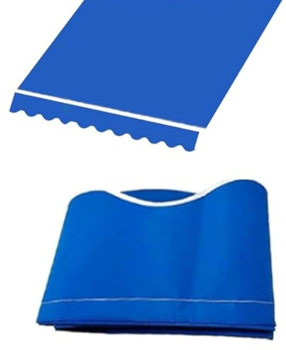 NILZA Markisenstoff Einziehbare Terrassenmarkise Ersatzstoff Wasserdicht Sonnenschutz Markisenbespannung Klemmmarkise Ersatz Stoff Mit Volant(6x4m/19.7x13.1ft)