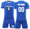 Maglia Italia 2024, Maglia da Calcio Personalizzata con Nome e Numero, Bambino-Adulti, Unisex, Blu, Taglia Unica, Manica Corta