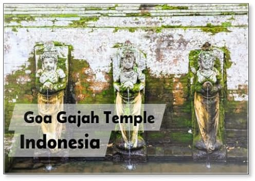 Fontaines au temple Goa Gajah, Ubud, Bali, Indonésie, aimant de réfrigérateur