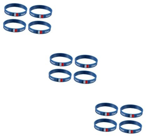 Gogogmee 3 Sets Silikonarmband Mit Der Landesflagge Von Frankreich Modisch Sportlich Bequem Einheitsgröße Armband Für 12 Stück * 3