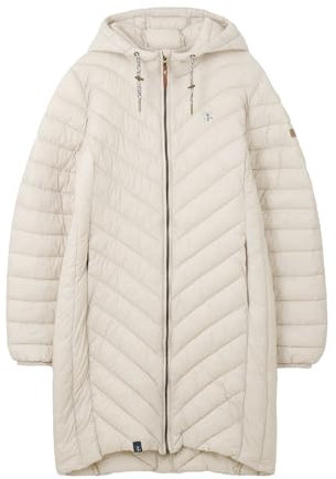LightHouse Womens Laurel Warm Coat - Ladies Outdoor Long Padded Puffa Jacket with Hood - Irish Cream - 10