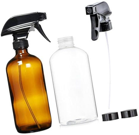 MYSUNBAR Glassprühflasche 2er Set Sprühflasche 500ml Sprühflasche Glas Sprühflasche Klein Glasflasche Sprühflasche Wiederverwendbare Zerstäuber Leere Sprühflasche