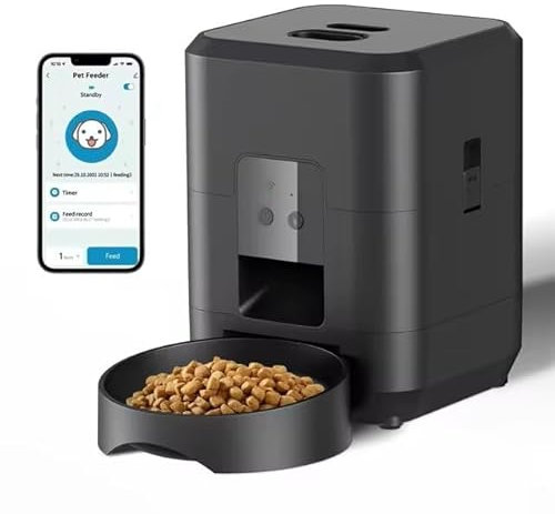 Mangeoire Automatique Intelligente pour Animaux de Compagnie, Distributeur de Nourriture Lente pour Chat et Chien, Bol avec détail quantitatif chronométré