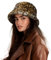 CLAPE Leopardenmuster Plüsch Fischerhut für Damen Kunstfell Winter Eimer Hut Warm Bucket Hat Pelzig Anglerhut Flauschig Breite Krempe Schlapphut