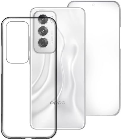 Max Power Digital Hülle für Oppo Reno 12 360 Grad Transparent Silikon Komplett Schutzhülle Durchsichtig Beide Seiten Doppelseitig Full Body Vorne und Hinten Stoßfest Case