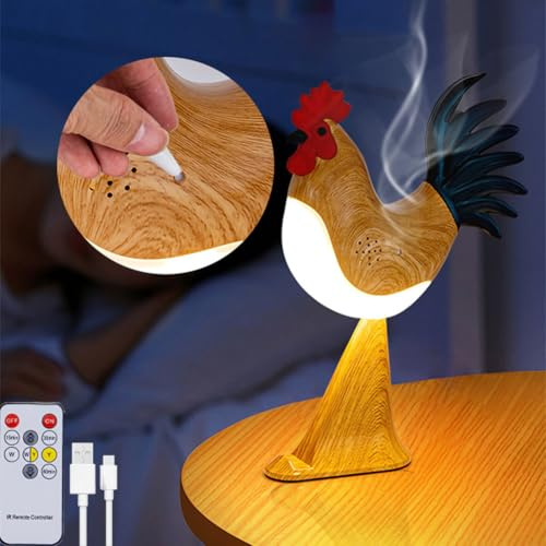 LOGT Hühnerlampe LED Akku Nachttischlampe USB Aufladbar Tischlampe Kabellos Touch Dimmbare mit Fernbedienung Tischleuchten Dekorative Henne Nachtlicht Mit Timer und Aromatherapie Nachttischlampe