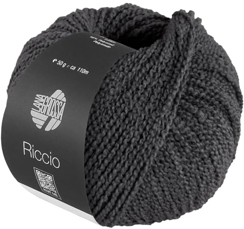 LANA GROSSA Riccio | Kuschelweiches, strukturiertes Garn aus Pima Baumwolle | Handstrickgarn aus 84% Baumwolle & 16% Polyamid | 50g Wolle zum Stricken & Häkeln | 110m Garn FB 24