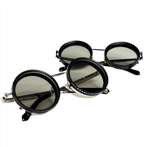 verstellbare polarisierte Sonnenbrille einstellbare Tönungssonnenbrille für Männer 1-9 Gänge kann manuell eingestellt werden Hochauflösende polarisierte Brille, Anti-Sonne, Anti-Schwindel (Silber)