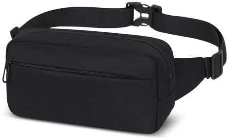 Bauchtasche Gürteltasche Herren Damen mit Großes Kapazität,wasserdichte Gürteltaschen mit verstellbarem Gürtel,Hüfttasche für Outdoor Running Walking Wandern Jogging (Schwarz)