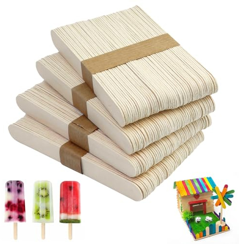 Lot de 200 spatules en bois 15 x 1,8 cm - Bâtons de glace en bois - Spatules en bois - Pour le bricolage, l'épilation, les traitements ou le travail du bois, Masques et Crèmes