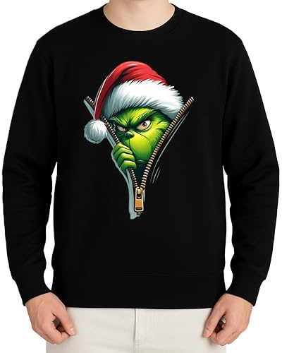 Grinch Weihnachten Xmas Design – lustiges Weihnachtsmotiv mit Santa Mütze, Anti Christmas Humor, Geschenkidee Winter Pullover