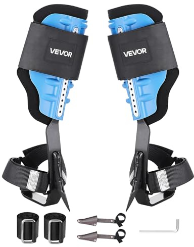 VEVOR 1 paire d'éperons d'escalade réglables en hauteur, capacité de charge de 158,8 kg avec sangles, équipement d'arboriste pour grimpeurs, chasse, cueillette de fruits