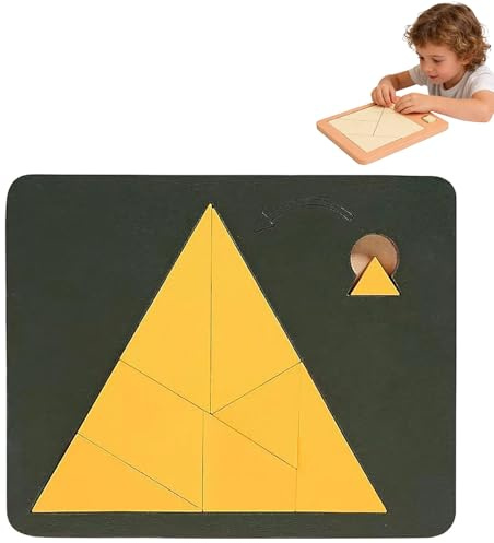 Dreieckspuzzle,Holz Puzzle Erwachsene,Knobelspiele Geduldsspiel Für Erwachsene Holz,Lösen Der Holzblock-Puzzle-Herausforderung, Unregelmäßige Holz-Puzzle, Verschwindendes Dreieck-Design (Trilateral)