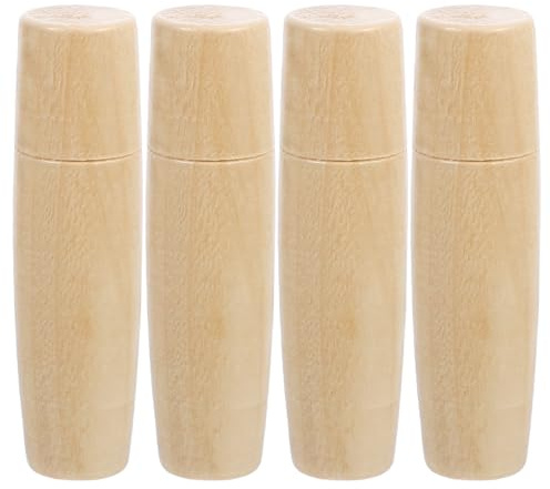 HEANUJJ 4 Piezas de Mangos Pequeños de Madera para Repuesto en Utensilios de Cocina y Parrilla, Accesorios para Barbacoa y Herramientas Manuales