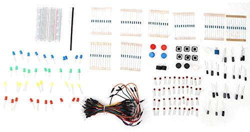 ANKROYU Electronics Starter Kit with Resistors Capacitors LEDs Buzzers Breadboard for Beginners Students DIY Projects Complete Circuit Learning Set Plastic Components 400 Point Tes