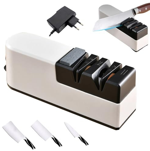 Afilador de Cuchillo Eléctrico,Afilador Eléctrico,Sistema de Afilado | Afilador de Cuchillos Eléctrico 5 in 1,Sistema de Afilado 5 en 1,para Afilado Grueso,Reparación y Afilados de Cuchillos