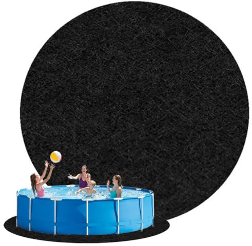 YOFHPT Pool Unterlage Rund 370CM, Pool Unterlage Outdoor 200g/m² | Faltbarer Wasserabsorbierende Wasserdichte Pool Bodenschutzmatte, Poolmatten Schutzboden, Pool Matten Untergrund