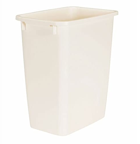Rubbermaid 21 Quart Traditional Kitchen Bathroom and Office Rectangular Plastic Open Wastebasket Trash Can Bisque