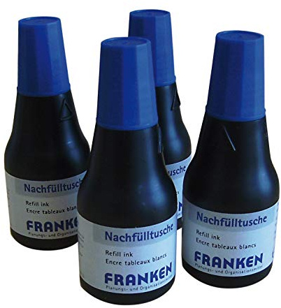 FRANKEN Nachfülltusche für Tafelschreiber + JumboMarker, 100 ml, 4x 25 ml, blau, Z1911 03