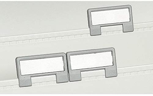 Exacompta 55641D 5er Pack Kunststoff-Sichtreiter Office ideal für Trennplatten Karteitrog 54340D, 54240D, 54540D lichtgrau