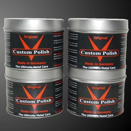 CUSTOM POLISH Kit de polissage original 4 x 400 g pour chrome, aluminium, pâte à polir l'acier inoxydable