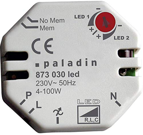 paladin Dimmer für LED Lampen 873 030 led 230V 50Hz - für die Unterputzmontage [LED-Lampen LED-Leuchten LED-Dimmer UP Unterputz Unterputzdose Unterputzdimmer Einbaudimmer Universaldimmer 873030led], Grau