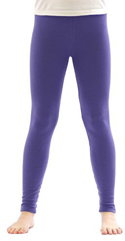 YESET Kinder Thermo Mädchen Leggings Fleece Hose lang Leggins aus Baumwolle violett 140