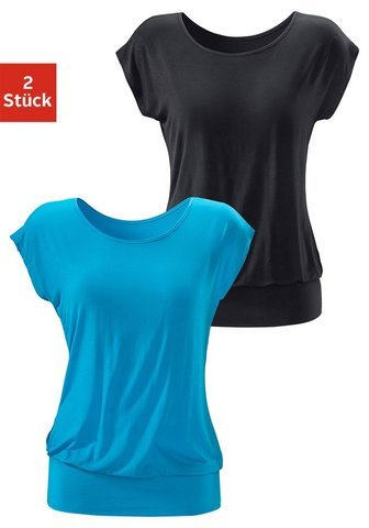 LASCANA Longshirts (2 Stück) Farb-Set Maschinenwäsche
