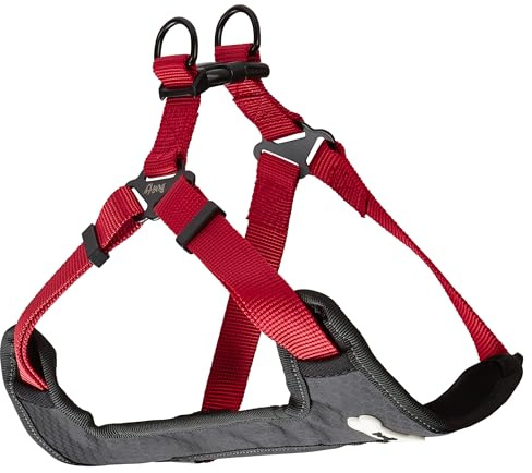 Bunty Adjustable Dog Harness Vest - For Small to Large Dogs, Lightweight, Comfortable Fabric, Soft Chest Padding - Escape Proof Dog Collar Alternative (Red, L)