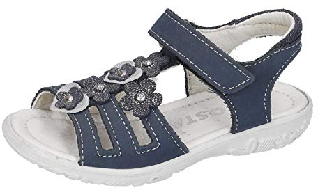 RICOSTA Mädchen Riemchensandalen Chica, Weite: Mittel (WMS), Freizeit Sandalette sommerschuh Sommersandale bequem Kids,Nautic,26 EU / 8 Child UK