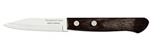 Tramontina Cuchillo para Frutas y Verduras de Acero Inoxidable y Mango de Madera Tratada Polywood 7,5 cm
