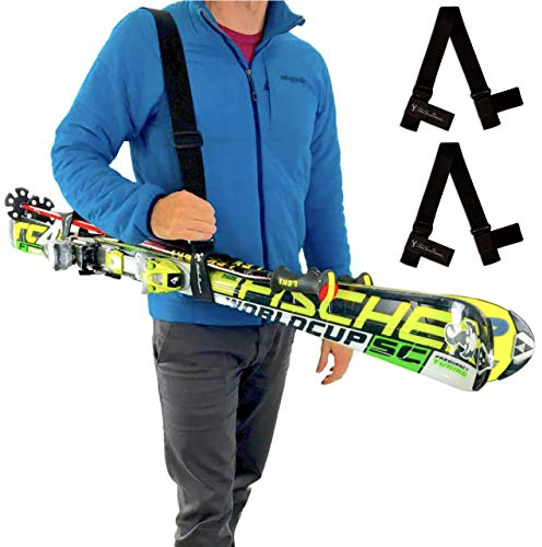 StoreYourBoard Set bestehend aus 2 Ski- und Stockträgern, Verstellbarer Skischultergurt