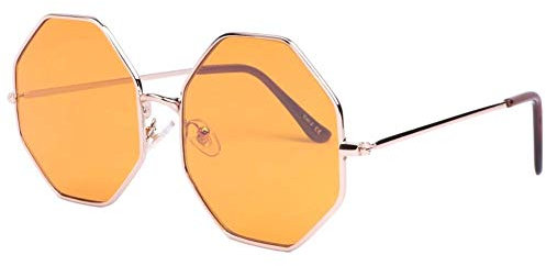 Fashion Octy Unisex Sonnenbrille achteckig gelb Gr. Einheitsgröße, gelb