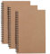 A5 Skizzenbuch mit Spiralbindung, 3er Packung Kraft Cover Blank Skizzenblock,100 Blatt / 50 Weiße Säurefreies Zeichenpapie Perfekt für Reisen(Braun)