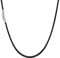U7 schwarz Lederkette 2mm/45cm geflochtene Wachsschur Kette für Männer Frauen mit Edelstahl Verschluss Simpel Unisex Collier Schmuck für Party Alltagsleben