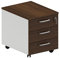 One Living Caisson de Bureau,Commode de Bureau avec roulettes et 3 Tiroirs (Blanc avec Dessus et Façades en Noyer Foncé, L 42 x P 56 x H 51 cm)