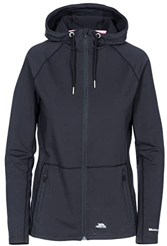 Trespass Dacre Chaqueta Deportiva de Secado rápido con Capucha y Bolsillo Trasero pequeño, Mujer, Negro, XS